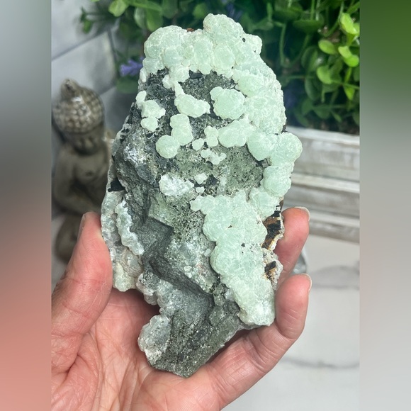 Beautiful Botryoidal Prehnite, Epidote, & Quartz Specimen - Picture 3 of 3